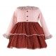 Miranda Invierno Vestido niña Rosa y Burdeos Corazón