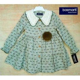 Basmartí Invierno Vestido niña Bola de Nieve Pompón