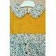 Blanca Valiente Invierno Vestido niña Combinado Mostaza Flores