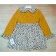Blanca Valiente Invierno Vestido niña Combinado Mostaza Flores