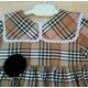 Blanca Valiente Winter Baby Girl Set Camel Squares