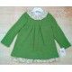 Blanca Valiente Invierno Vestido niña Verde Volantes Espalda