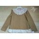 Blanca Valiente Invierno Jersey niña Dorado Estrellitas