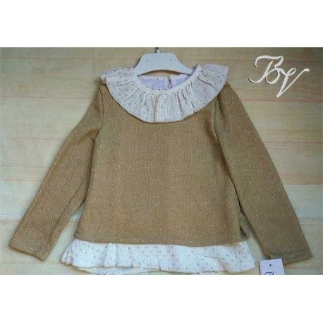 Blanca Valiente Winter Girl Golden Sweater Stars