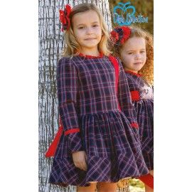 DBB Collection Invierno Vestido niña Marino y Rojo Talle Bajo