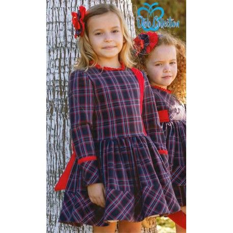 DBB Collection Winter Girl Navy and Red Dress Low Waist