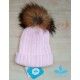 Sardon Gorro Rosa Bebé con Pompón de Pelo