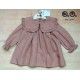 José Varón Invierno Vestido bebé niña Cuadritos Rosas y Grises