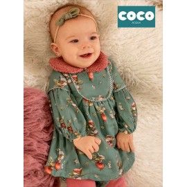 Coco Acqua Invierno Vestido bebé niña Verde Hadas