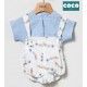 Coco Acqua Summer Baby Boy Set with Overalls Caterpillars