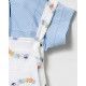 Coco Acqua Summer Baby Boy Set with Overalls Caterpillars