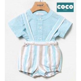 Coco Acqua Summer Baby Boy Blue Set Turquoise Stripes
