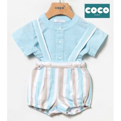 Coco Acqua Summer Baby Boy Blue Set Turquoise Stripes
