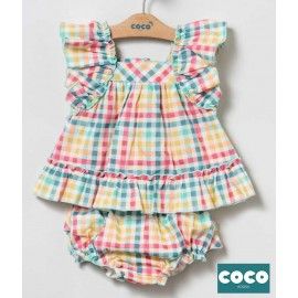 Coco Acqua Verano Vestido bebé niña Cuadros Multicolor