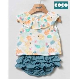Coco Acqua Summer Baby Girl Set Fishes