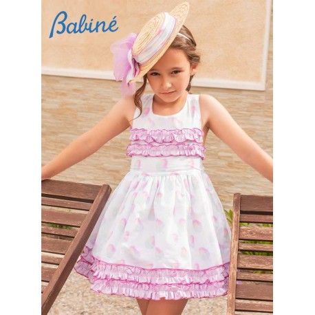 Babiné Verano Vestido niña Nubes con Carrucha en Pecho