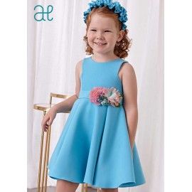Abel & Lula Summer Girl Turquoise Crepe Dress