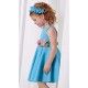 Abel & Lula Summer Girl Turquoise Crepe Dress