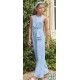 Abel & Lula Summer Girl Blue Long Romper Crepe with Tie