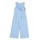 Abel & Lula Summer Girl Blue Long Romper Crepe with Tie