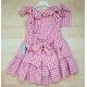 Babiné Verano Vestido niña Cuadros Rosas
