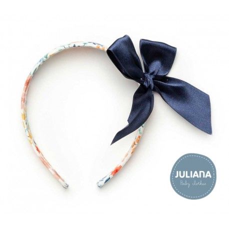 Juliana Summer Printed Headband Navy Tie