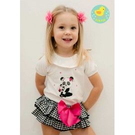 Pio Pio Summer Baby Girl Set Pandas