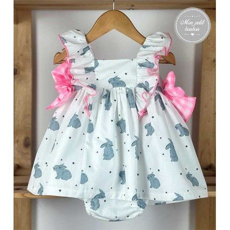Mon Petit Bonbon Summer Baby Girl Set Rabbits
