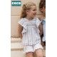 Coco Acqua Verano Conjunto niña Rayas Turquesa Claro