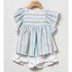 Coco Acqua Summer Girl Set Light Turquoise Stripes