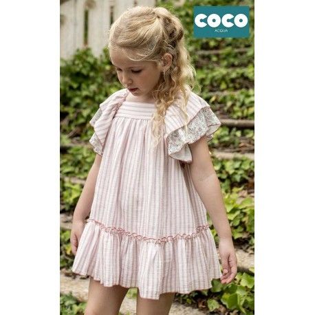 Coco Acqua Summer Girl Dress Pink Stripes