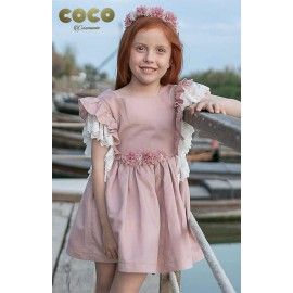 Coco Ceremony Summer Girl Pink Linen Dress