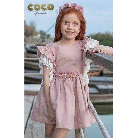 Coco Ceremonia Verano Vestido niña Lino Maquillaje