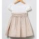 Coco Ceremony Summer Girl Beige and Camel Linen Dress