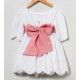Coco Ceremonia Verano Vestido niña Blanco Plumeti Bordado Manga