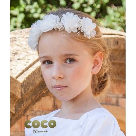 Coco Ceremony Girl Crown of White Flowers