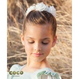 Coco Ceremonia Verano Corona niña Miami Flores Blancas