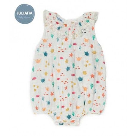 Juliana Summer Baby Romper Starfishes