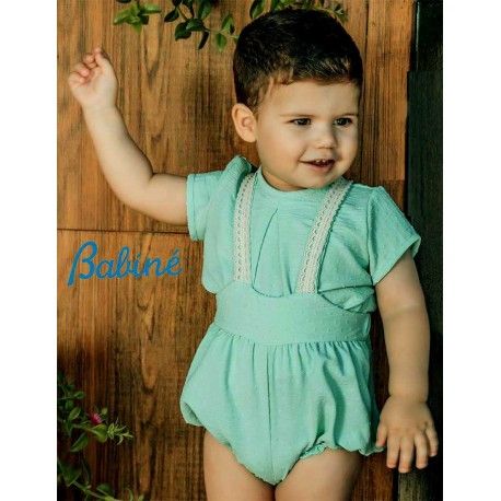 Babiné Summer Baby Boy Green Set Shirt and Overalls