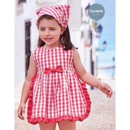 Juliana Summer Baby Girl Set Red Squares