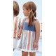 Juliana Summer Baby Girl Blue Dress with Stripes