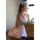 Blanca Valiente Verano Vestido niña Rayas Rosas Ceremonia