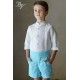 Blanca Valiente Summer Ceremony Boy Set White and Turquoise