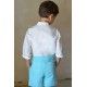 Blanca Valiente Summer Ceremony Boy Set White and Turquoise