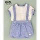 Jose Varon Summer Baby Boy White and Blue Set Linen