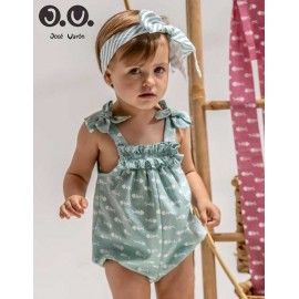 Jose Varon Summer Baby Green Romper Scrapes
