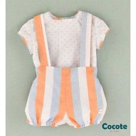 Cocote Summer Baby Boy Set Blue and Orange Stripes