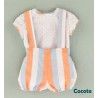 Cocote Verano Conjunto bebé niño Rayas Celeste y Naranjas