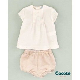 Cocote Verano Conjunto bebé niño Crudo Arena