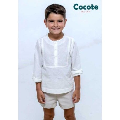 Cocote Verano Conjunto niño Crudo Arena Lino